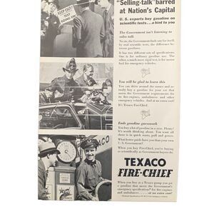 Vintage 1935 Texaco Fire-Chief Selling Talk Ad Advertisement